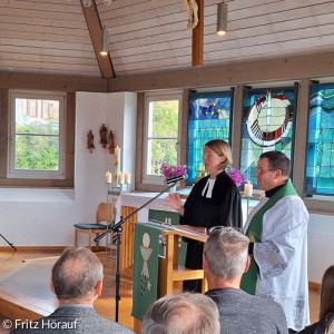 Pfarrerin Friederike Töpelmann und Pfarrer Brand